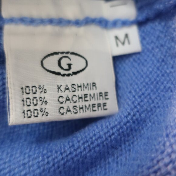 Mens Ravissante St. Tropez Periwinkle Blue Cashmere V-Neck Pullover Sweater M - Picture 9 of 9